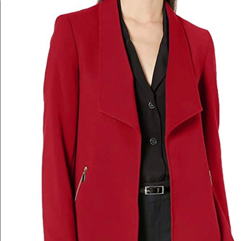 NWT Tahari Open Lapel Blazer w/ Zippers